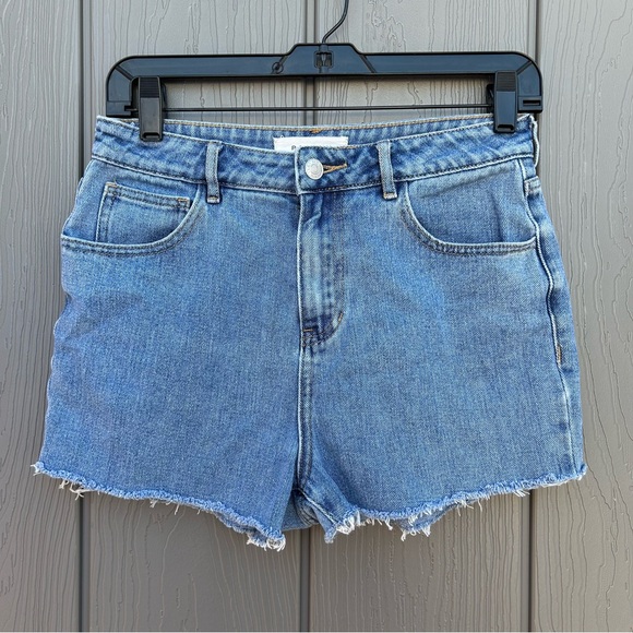 Pacsun Mom Jean Shorts 26 High Rise Distressed Blue Cotton Women’s - Picture 13 of 13